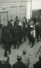 MSG079: Durrës: Funeral of Dutch Major Lodewijk Thomson (1869-1914), with Prince Wied following the stretcher, 16 June 1914 (Marquis di San Giuliano Photo Collection).