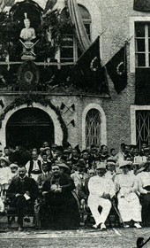 MSG095: Shkodra: Festivities at the Saverian College, with the Bishop of Shkodra and international officials, July 1914 (Marquis di San Giuliano Photo Collection).