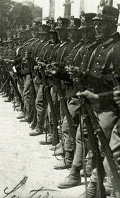 MSG106: Shkodra: Italian infantry troops on parade, July 1914 (Marquis di San Giuliano Photo Collection).