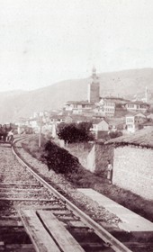 Veles, Macedonia. View of the town and railway, before 1901. Sultan Abdul Hamid Photo Collection, Istanbul University Library, No. 90635-4