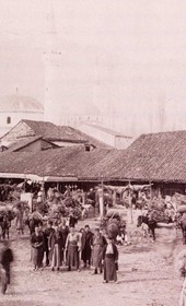 Monastir (Bitola), Macedonia. Bazaar of Monastir, before 1901. Sultan Abdul Hamid Photo Collection, Istanbul University Library, No. 90623-15(55)