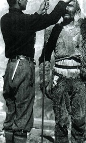 “Harvard anthropologist, Dr. Carlton Coon, taking the measurements of a mountaineer in Mirditë” (Photo: Carleton Coon 1929).