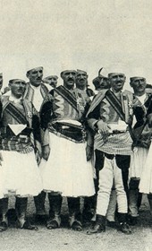 Tosks singing at King Zog’s birthday party in 1929, 2nd photo (Photo: Carleton Coon 1929).