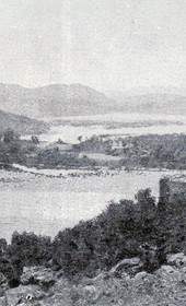 AD113: "Valley of the Drin River below the Church of St Peter’s at Sarda," now Shurdhah (Photo: Alexandre Degrand, 1890s).