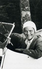 MGD001: "Countess Marion Dönhoff in her white convertible" (Photo: Marion Dönhoff, 1936).